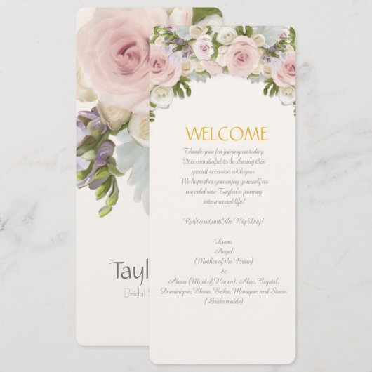 Bruidsboeket Roze Vetplant Romantisch Bloemstuk Br Kaart (Voorkant / Achterkant)