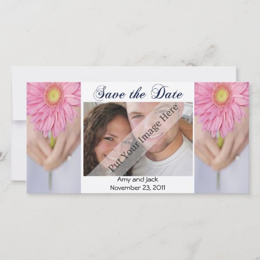 Bruidsboeket Save the Date Foto Kaart (Voorkant)