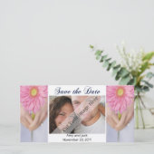 Bruidsboeket Save the Date Foto Kaart (Staand voorkant)