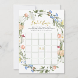Bruidsboeket Shower Bingo Spel Feestdagenkaart