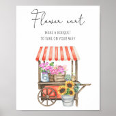Bruidsboeket shower - Bloemenkar Poster (Voorkant)
