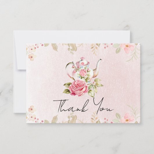 Bruidsboeket Theepot Bruiloft Thee Party Bedankt (Voorkant)