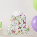 Bruidsboeket Trouwfeest Verjaardag  Cadeaupapier<br><div class="desc">Dit Shabby Chic bloemetjes inpakpapier heeft roze bloemen,  gele bloemen,  paarse bloemen en rode bloemen op een veld van groene bladeren.</div>