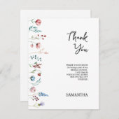 Bruidsboeket tuin wilde bloemen bedankkaart (Voorkant / Achterkant)