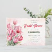 Bruidsboeket tulpen bruidsdouche kaart (Staand voorkant)