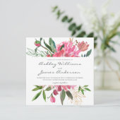 Bruidsboeket Uitnodiging Huwen | Vierkant (Staand voorkant)