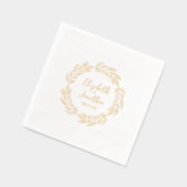 Bruidsboeket van bladeren Huwelijk ID1056 Folie Servetten (Links)