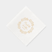 Bruidsboeket van bladeren Huwelijk ID1056 Folie Servetten (Rechts)