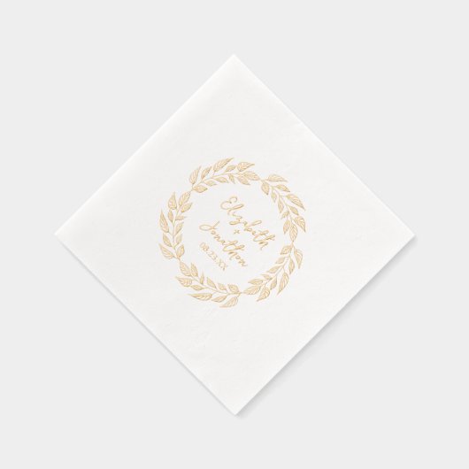 Bruidsboeket van bladeren Huwelijk ID1056 Folie Servetten (Rechts)