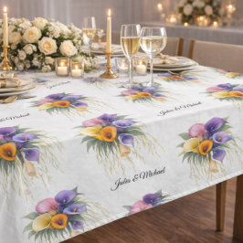 Bruidsboeket van Calla's Huwelijksdecor Nieuwgehuw Tafelkleed