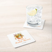 Bruidsboeket van pompoenbloemen op bruiloft feest kartonnen onderzetters (Insitu)