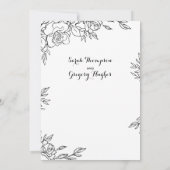 Bruidsboeket van rozen - Ruw kalligrafie Huwelijk Kaart (Achterkant)