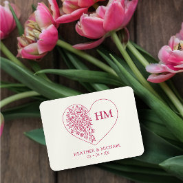 Bruidsboeket van wilde bloemen hartenkrans modern rubberstempel