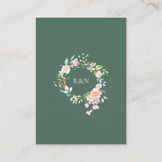 Bruidsboeket van wilde rozen dankjewel plaatskaartje (Achterkant)