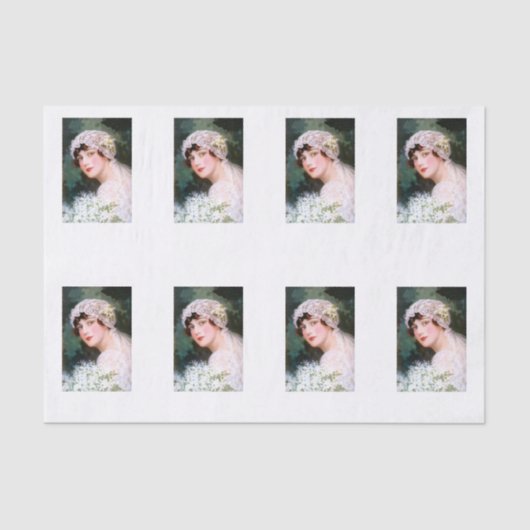 Bruidsboeket van witte kant met bloemen tissuepapier (Voorkant)