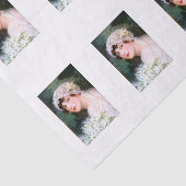 Bruidsboeket van witte kant met bloemen tissuepapier (Detail)