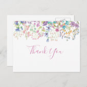 Bruidsboeket veldbloem bedankkaart briefkaart (Voorkant / Achterkant)