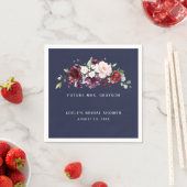 Bruidsboeket Wijn Blush Future Mrs Bruiloft Navy Servet (Insitu)