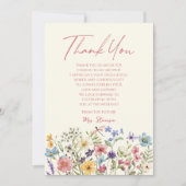 Bruidsboeket Wilde Bloemen Bloemstuk Bruiloft Bedankkaart (Voorkant)