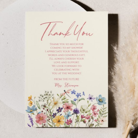 Bruidsboeket Wilde Bloemen Bloemstuk Bruiloft Bedankkaart