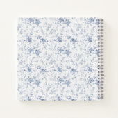 Bruidsboeketboek met blauwe bloemen notitieboek (Achterkant)