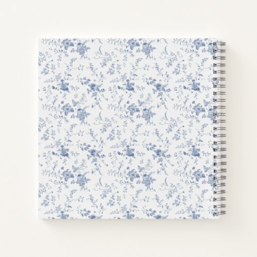 Bruidsboeketboek met blauwe bloemen notitieboek (Achterkant)