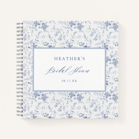 Bruidsboeketboek met blauwe bloemen notitieboek (Voorkant)