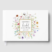 Bruidsboeketgastenboek met wilde bloemen gastenboek (Voorkant)