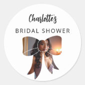 Bruidsboog foto Bruidsshowers Ronde Sticker (Voorkant)