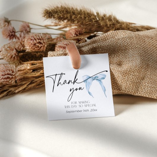 Bruidsboog 'Something Blue' Bruiloftsshower Bedank Bedankjes Labels