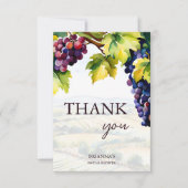 Bruidsboogfeest in de zomertuin van de wijngaardwi bedankkaart (Voorkant)