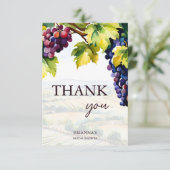 Bruidsboogfeest in de zomertuin van de wijngaardwi bedankkaart (Staand voorkant)