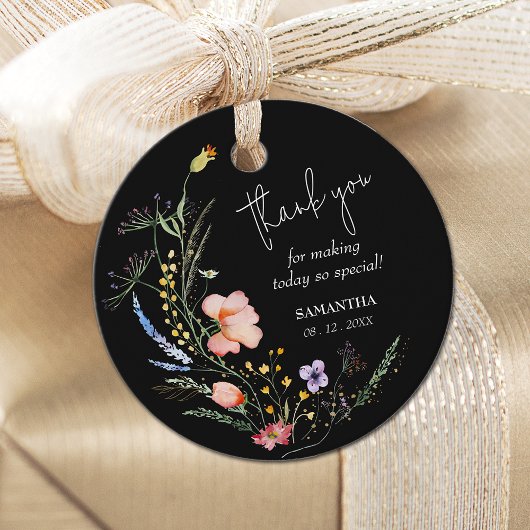 Bruidsboottijd 'Thank You' voor Wildbloemen Bedankjes Labels