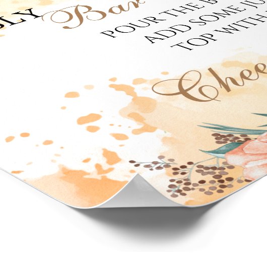 Bruidsborrel bar bord bruidsshower klaprozen poster (Hoek)