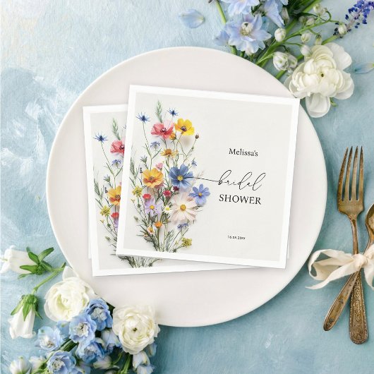 Bruidsborrel met wilde bloemen servet