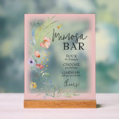Bruidsborrel Wildflower Mimosa Bar Acryl Bord (Neutraal)