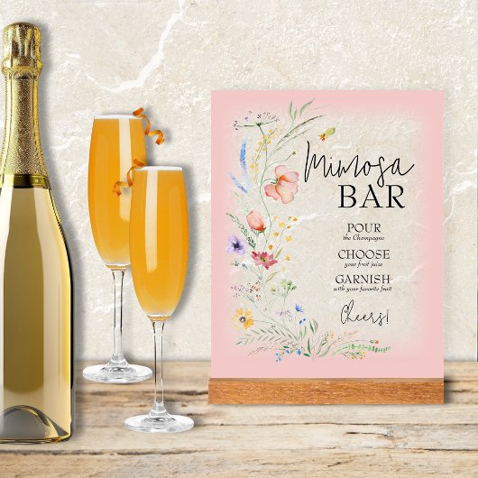 Bruidsborrel Wildflower Mimosa Bar Acryl Bord