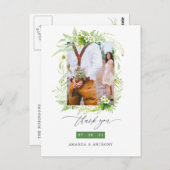 Bruidsbosgroen Fotobedankje Briefkaart (Voorkant / Achterkant)