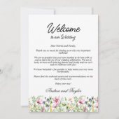 Bruidsbrief Zakkaart met Wilde Bloemen Kaart (Voorkant)