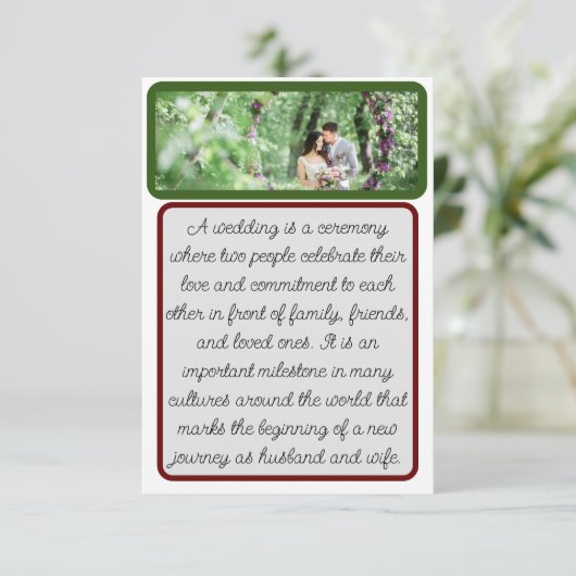 Bruidsbruidegom Natuurlijk Bedankkaart (Staand voorkant)