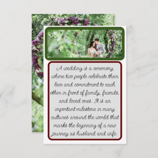 Bruidsbruidegom Natuurlijk Bedankkaart (Voorkant / Achterkant)