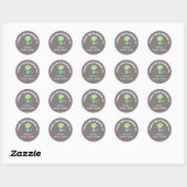 Bruidsbruiloft bedankt bruine stickers. ronde sticker (Vel)