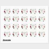 Bruidsbruiloft Bedankt met Moderne Rozen Ronde Sticker (Vel)