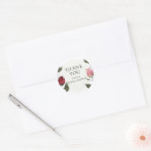 Bruidsbruiloft Bedankt met Moderne Rozen Ronde Sticker (Envelop)