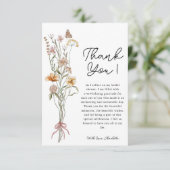 Bruidsbruiloft Dankkaart met Wilde Bloemen Bedankkaart (Staand voorkant)