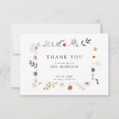 Bruidsbruiloft Dankkaart Wilde Bloemen Bedankkaart (Voorkant)