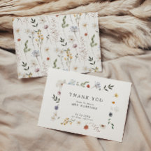 Bruidsbruiloft Dankkaart Wilde Bloemen