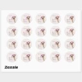 Bruidsbruiloft met bloemen ronde sticker (Vel)
