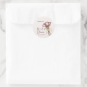 Bruidsbruiloft met bloemen ronde sticker (Tas)