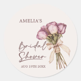 Bruidsbruiloft met bloemen ronde sticker